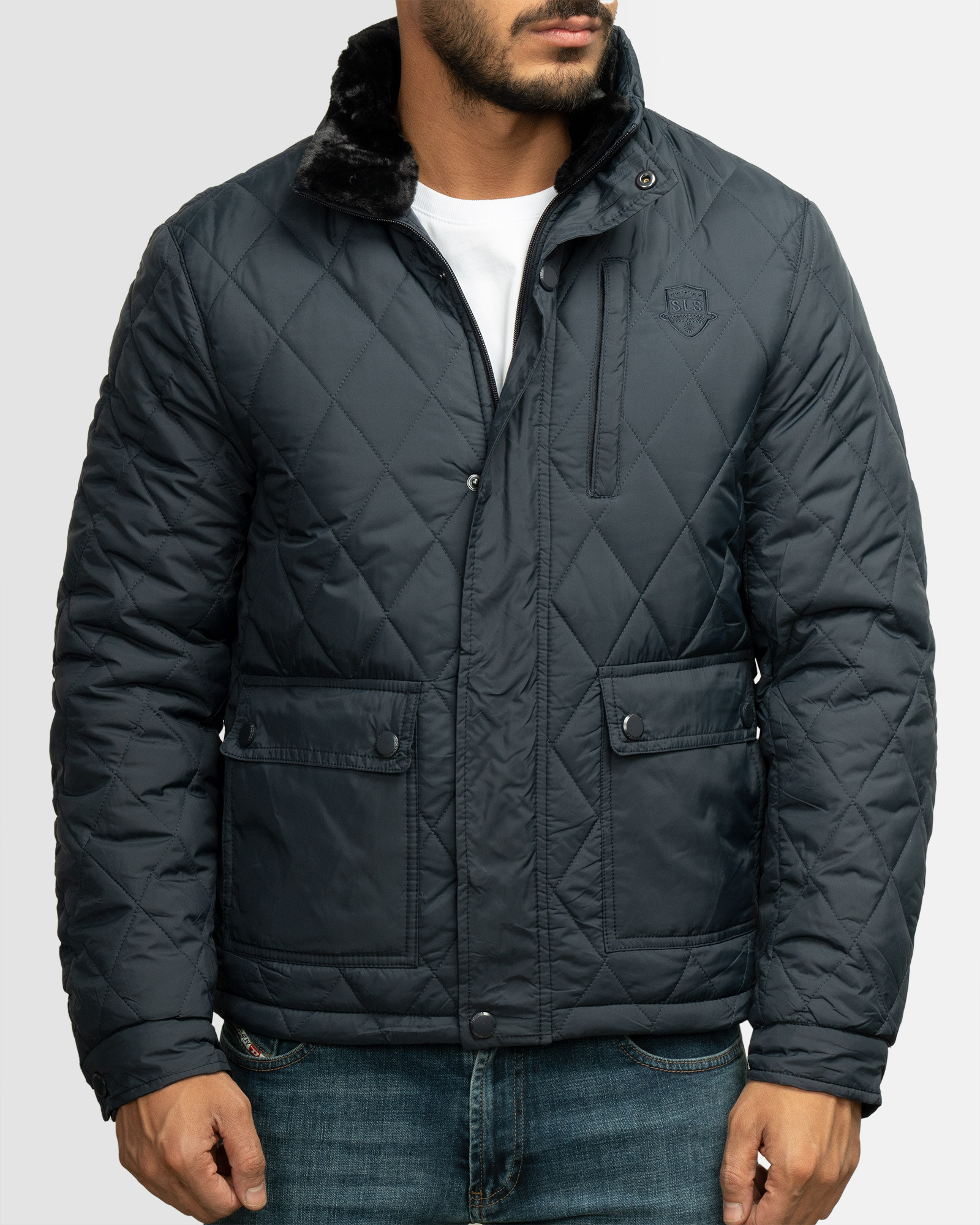 کاپشن مردانه سرمه ای22316297