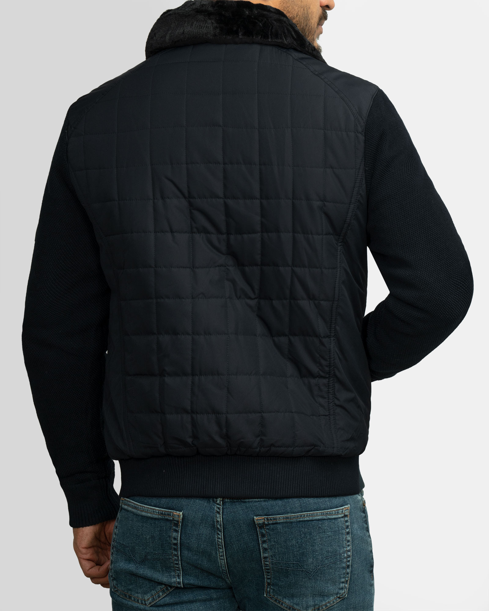 کاپشن ساده مردانه سرمه ای 22316295