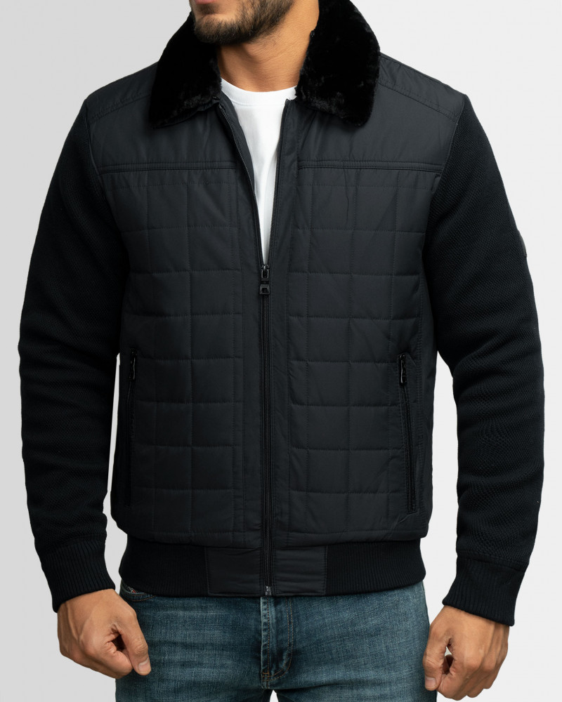 کاپشن ساده مردانه سرمه ای 22316295