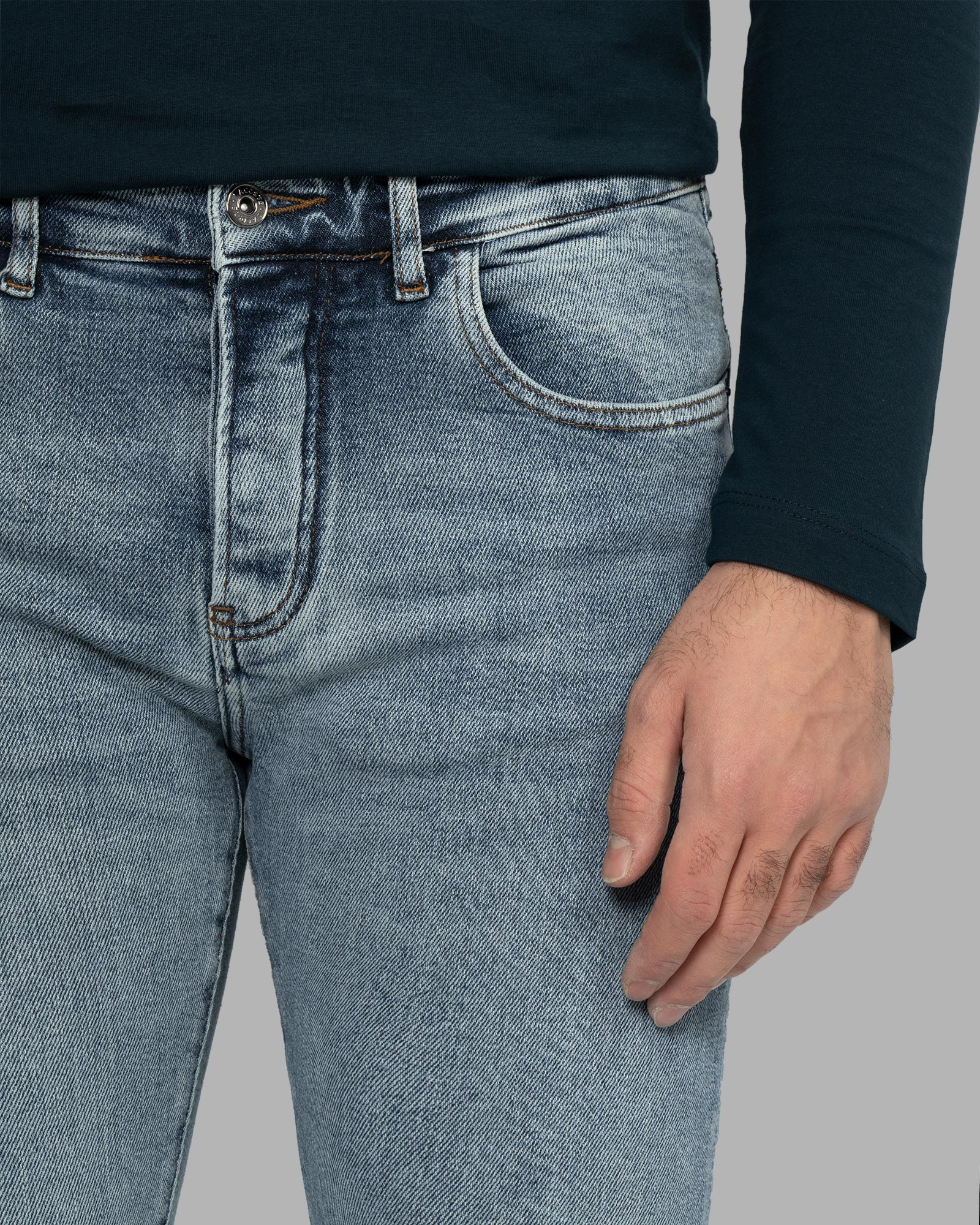 شلوار جین ساده اسکینی مردانه آبی روشن 22310250