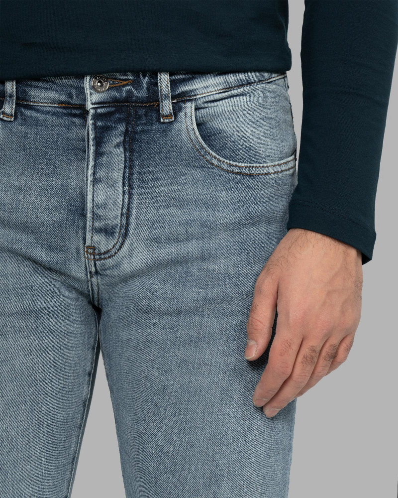 شلوار جین ساده اسکینی مردانه آبی روشن 22310250