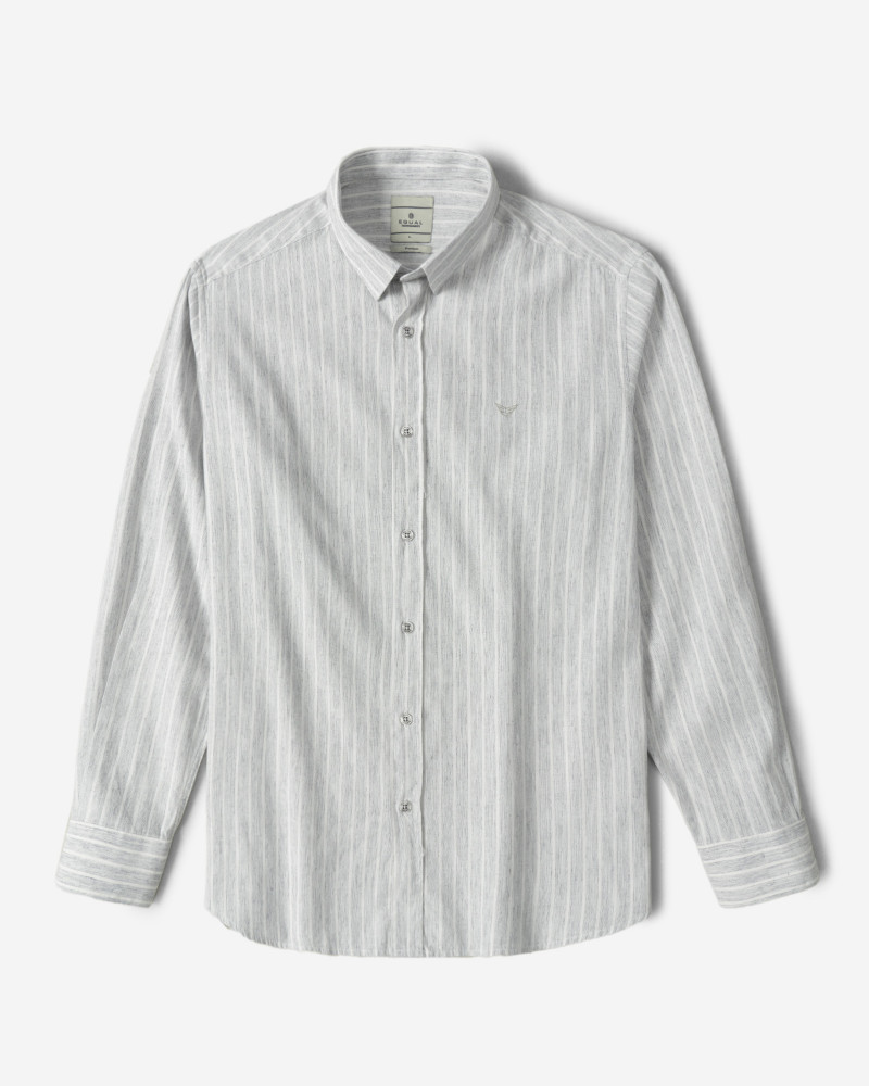 پیراهن آستین بلند راه راه سرمه ای روشن 22466138