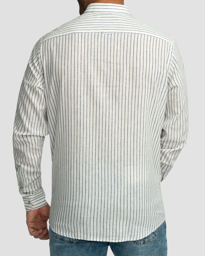 پیراهن آستین بلند راه راه سرمه ای 22466137