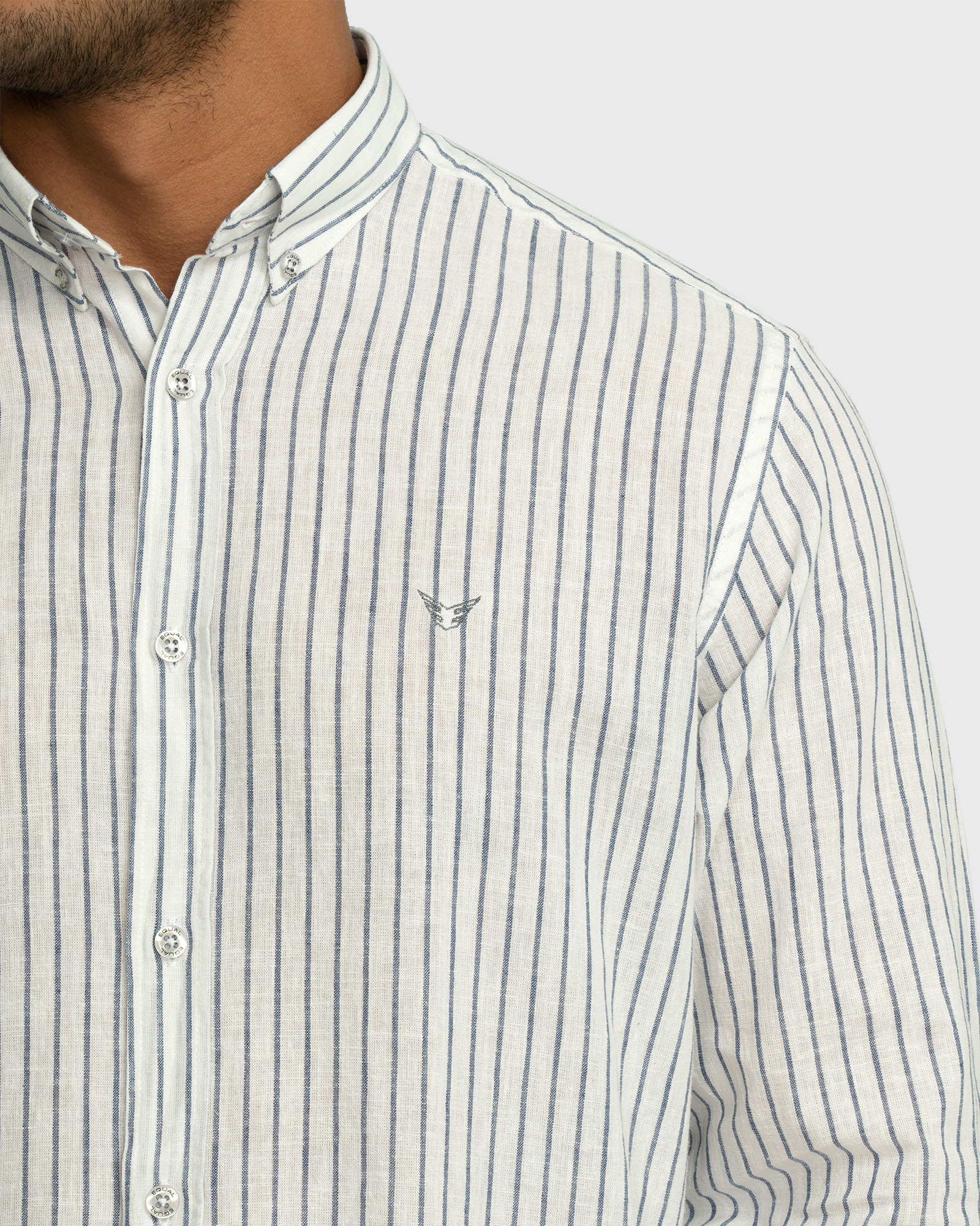 پیراهن آستین بلند راه راه سرمه ای 22466137