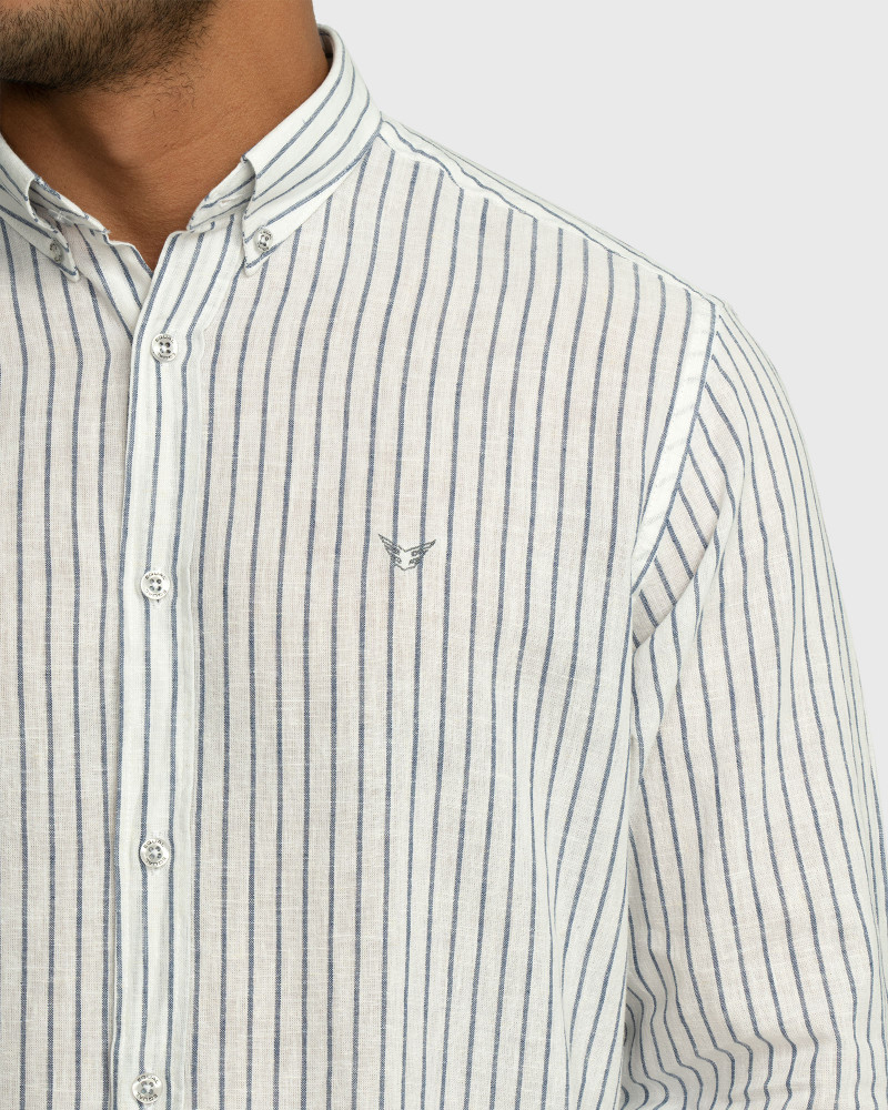 پیراهن آستین بلند راه راه سرمه ای 22466137