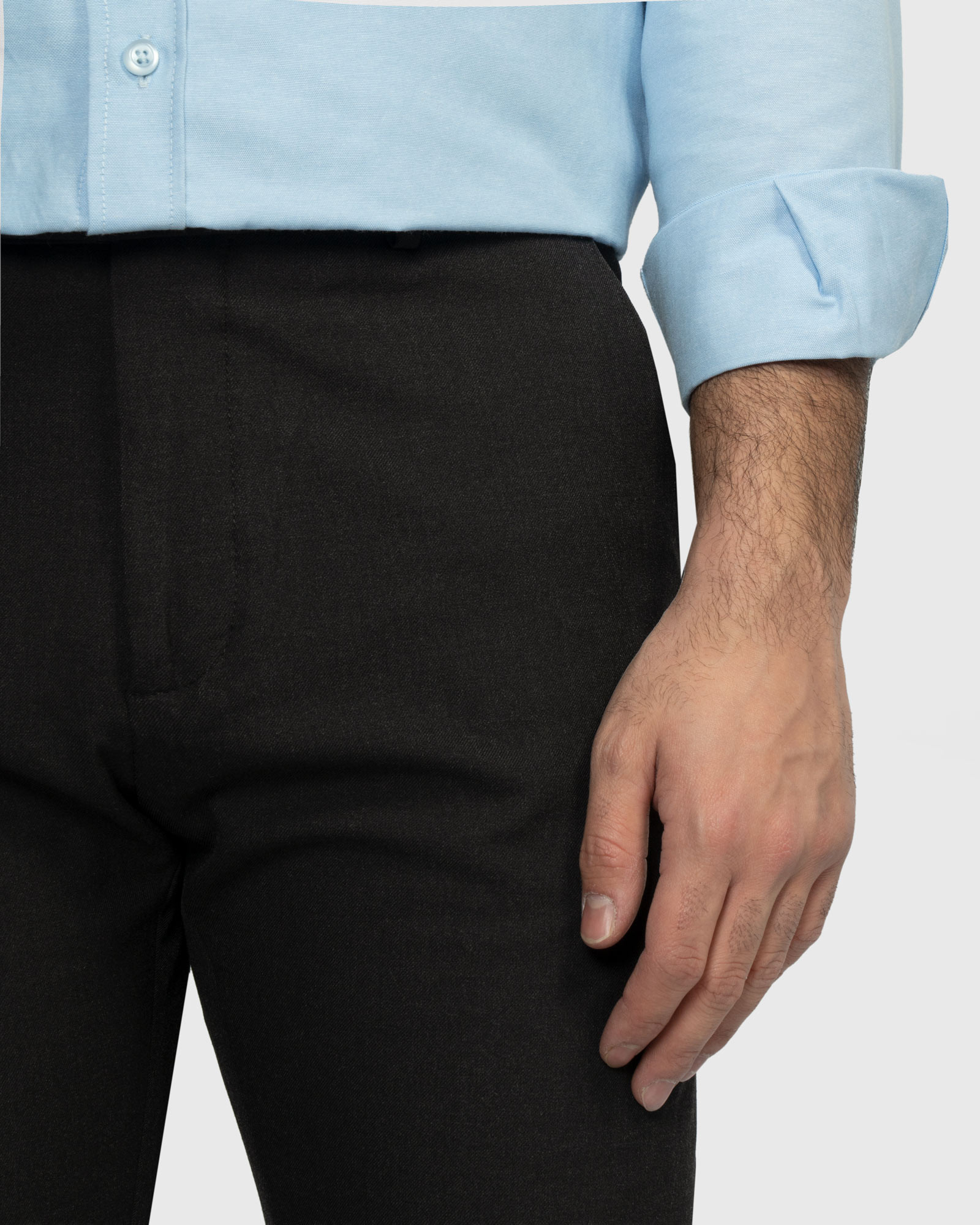 شلوار پارچه ای ساده مردانه دودی 20361100