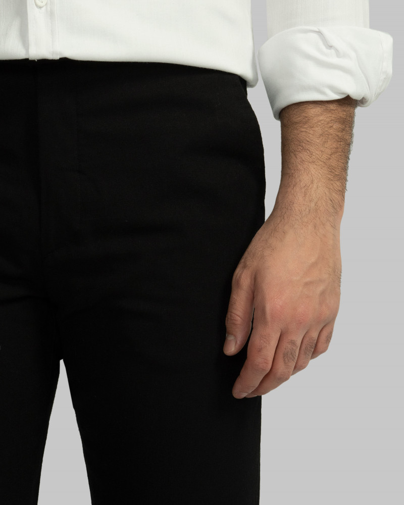 شلوار پارچه ای لینن مردانه مشکی 22462107