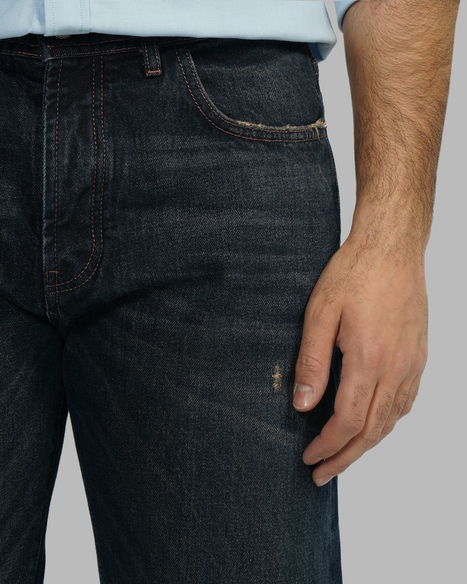 خرید و قیمت شلوار جین استریت فیت (Straight fit) زاپ دار مردانه سرمه ای 23324698