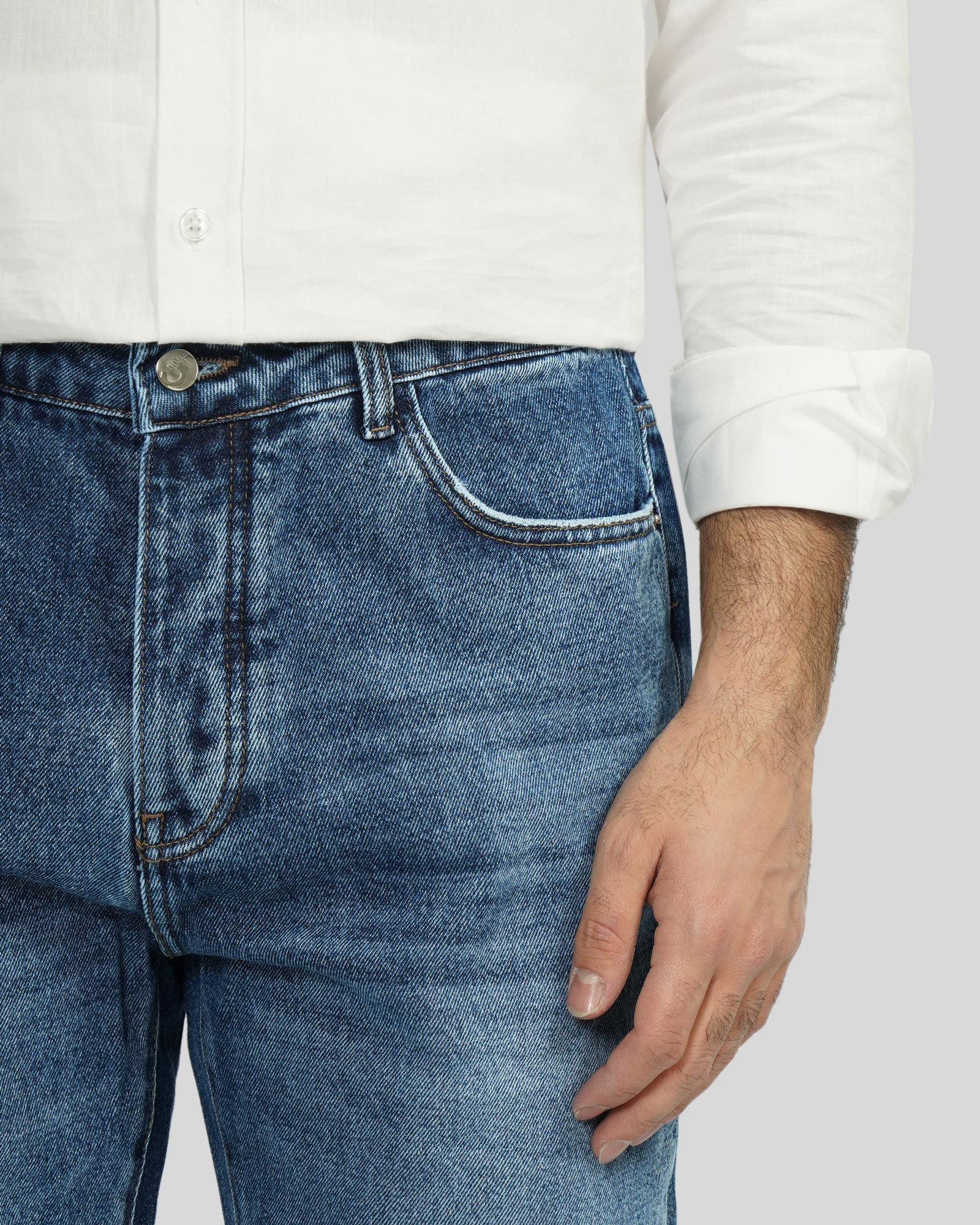 شلوار جین مردانه Essentials ساده آبی 23324703