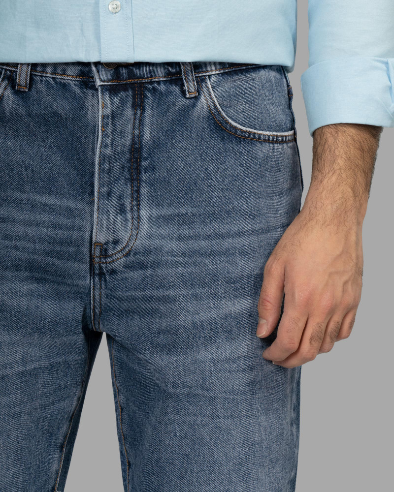 خرید و قیمت شلوار جین مردانه Loos Fit ساده آبی تیره 23424721