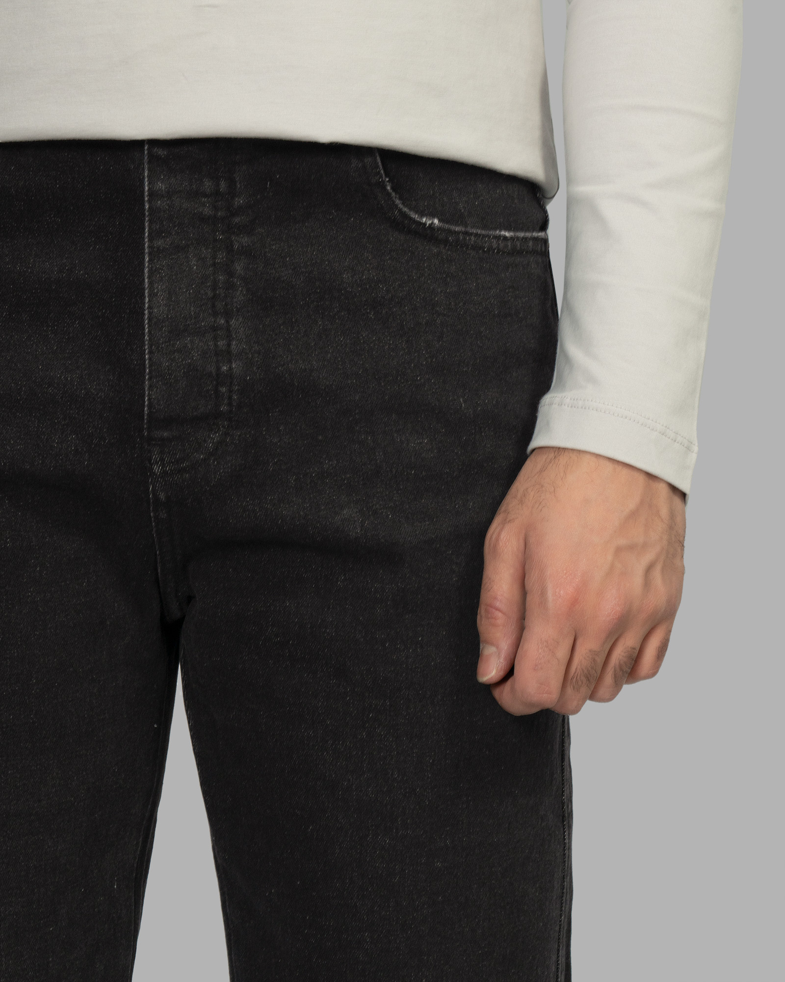 خرید و قیمت شلوار جین استریت فیت (Straight fit) ساده مردانه ذغالی 23424724