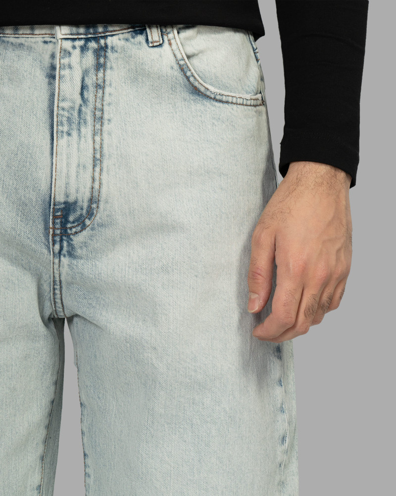 خرید و قیمت شلوار جین بگ (Baggy) ساده مردانه آبی روشن 23412200