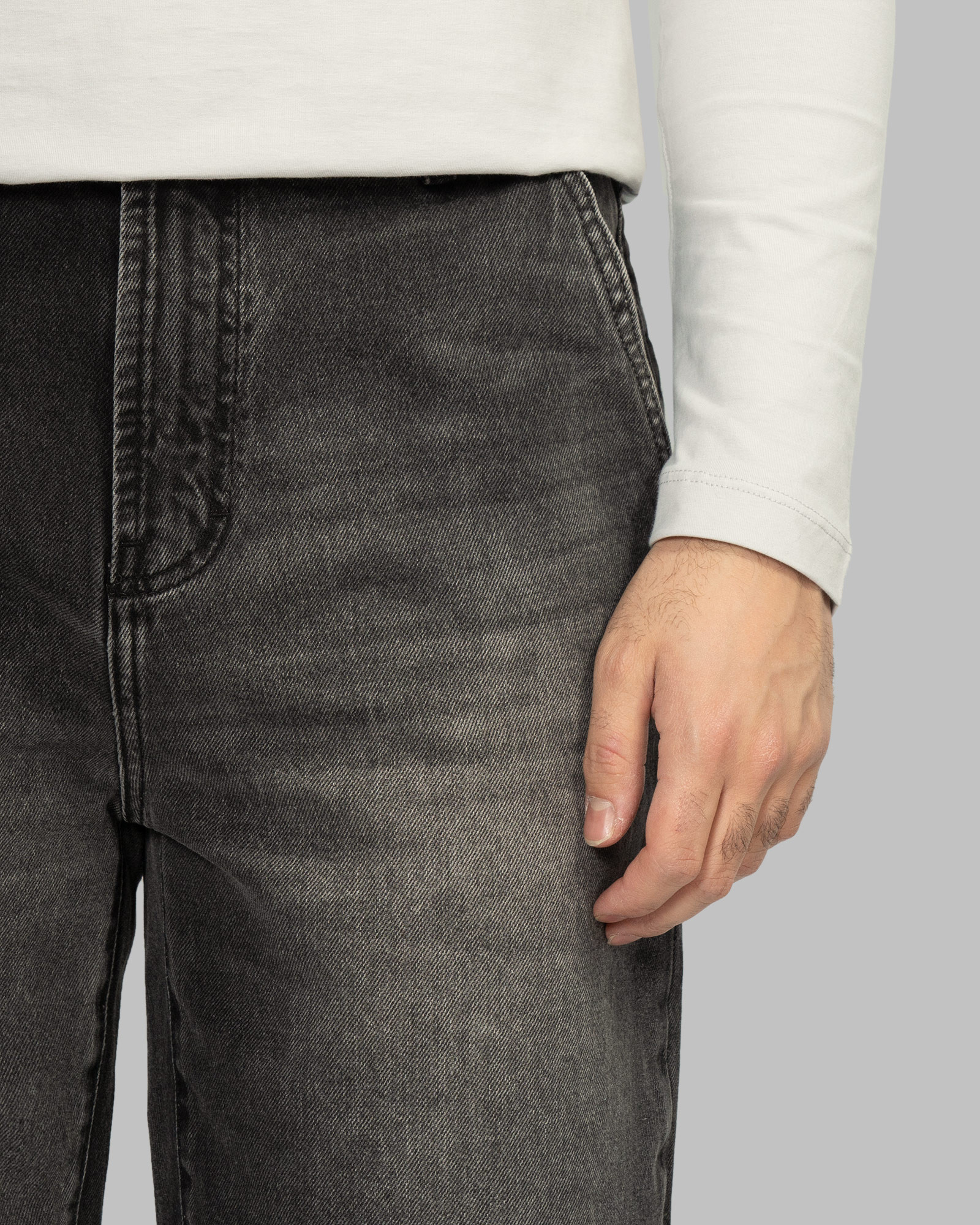 خرید و قیمت شلوار جین بگ (Baggy) ساده مردانه ذغالی 23412202