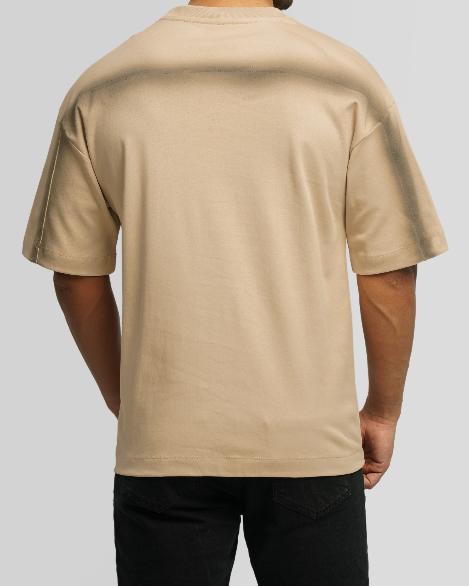 خرید و قیمت تیشرت طرح دار یقه گرد آستین کوتاه مردانه کرم 23496718