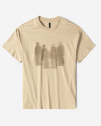 خرید و قیمت تیشرت طرح دار یقه گرد آستین کوتاه مردانه کرم 23496718