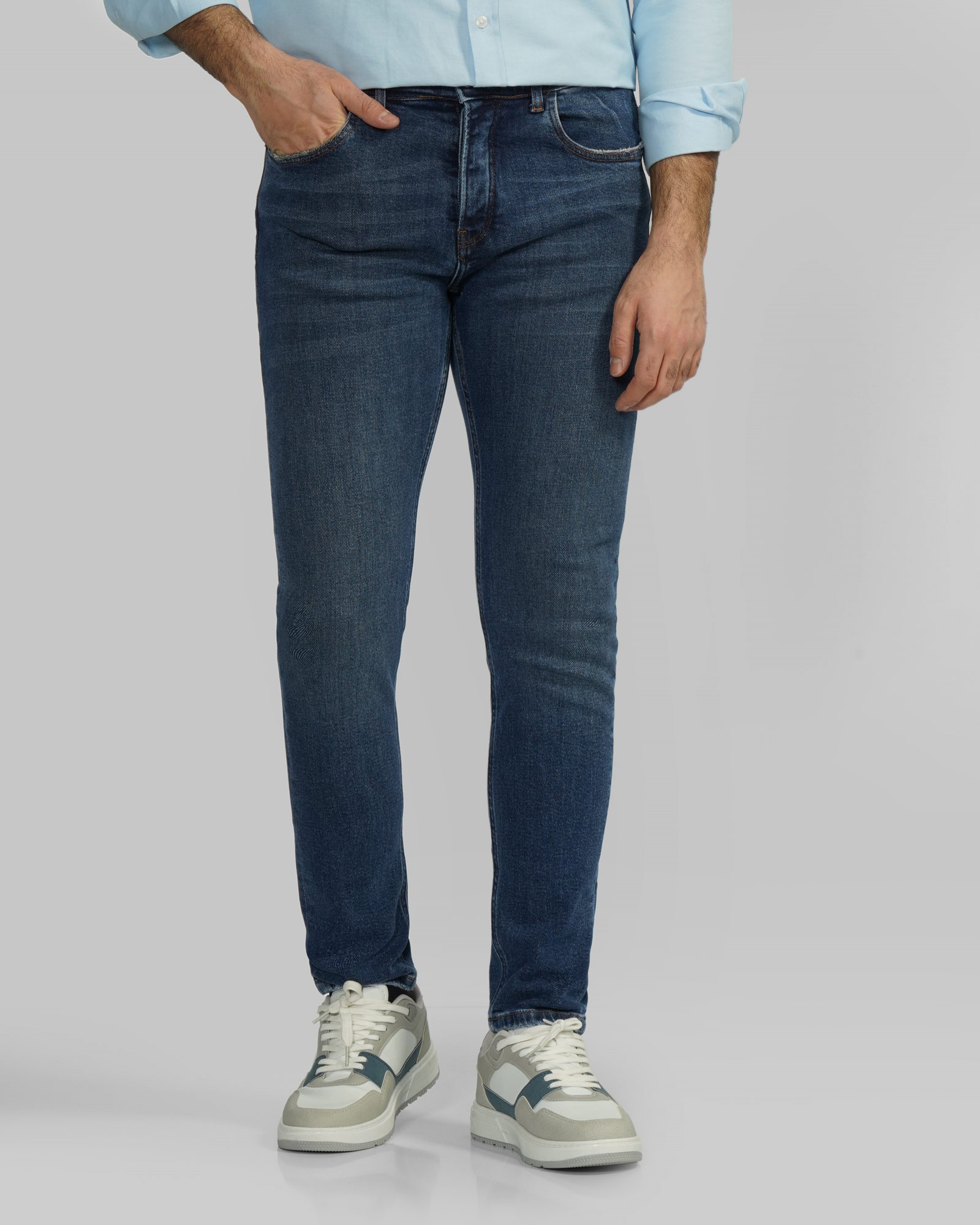 خرید و قیمت شلوار جین اسکینی (skinny) ساده مردانه  آبی تیره 22410254