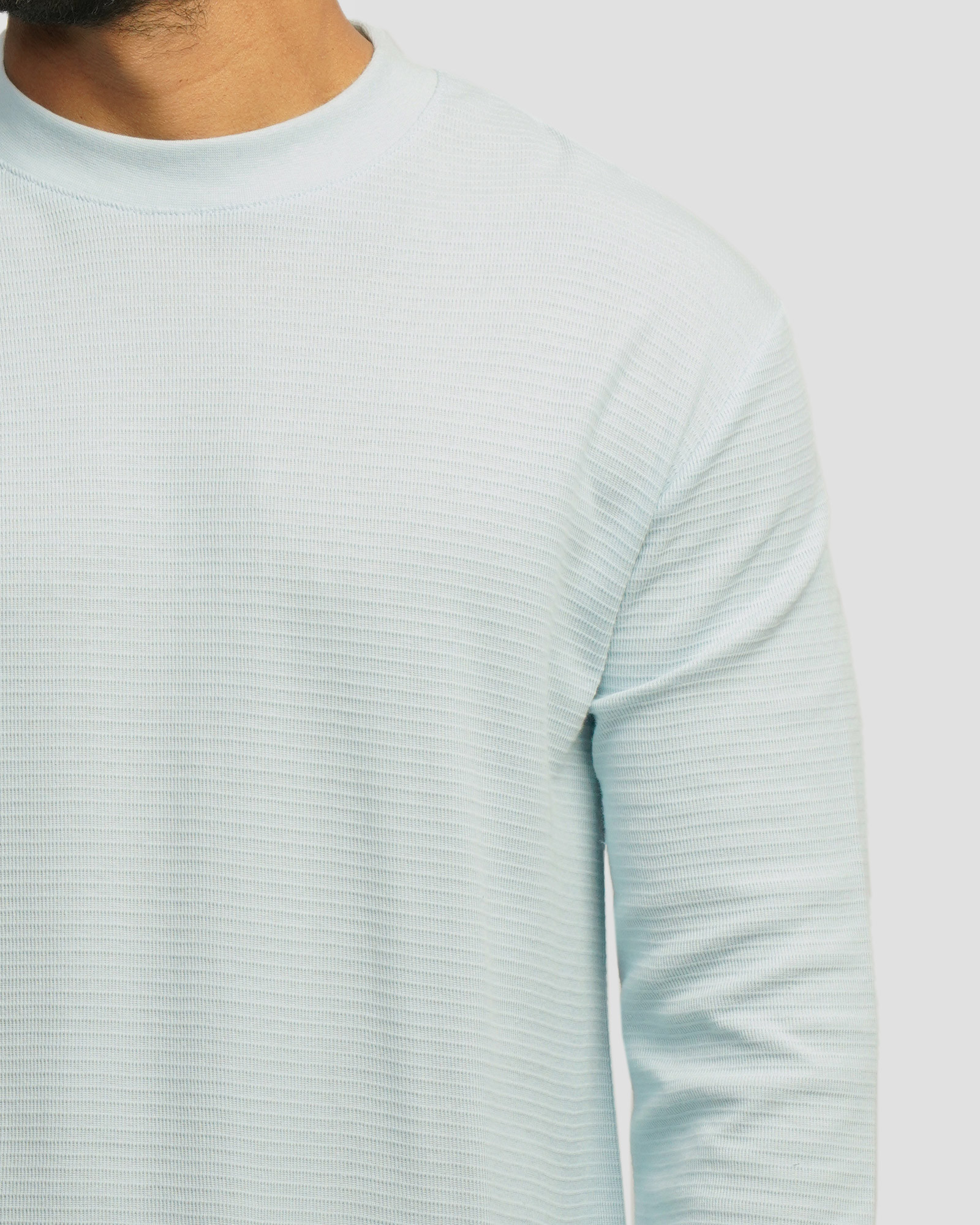 خرید و قیمت تیشرت آستین بلند یقه گرد آبی روشن 23428144