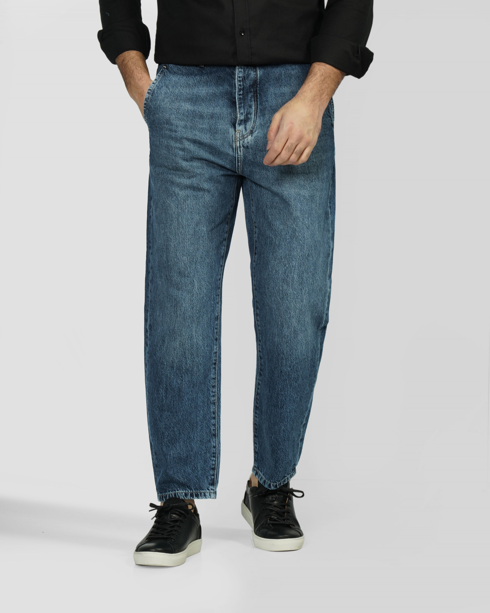 شلوار جین اسلوچی (slouchy) ساده آبی 23412206