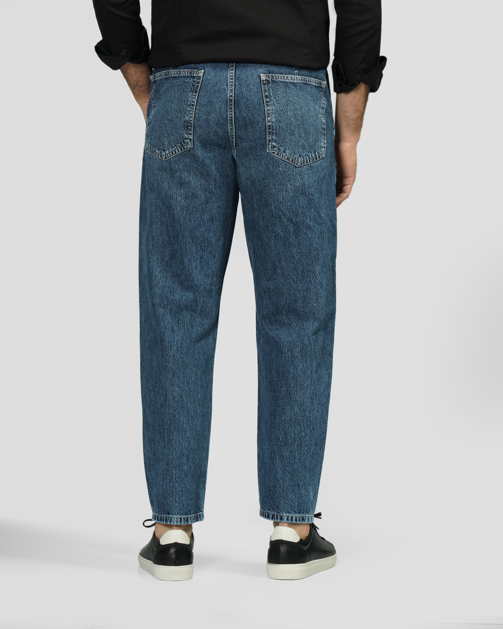 شلوار جین اسلوچی (slouchy) ساده آبی 23412206