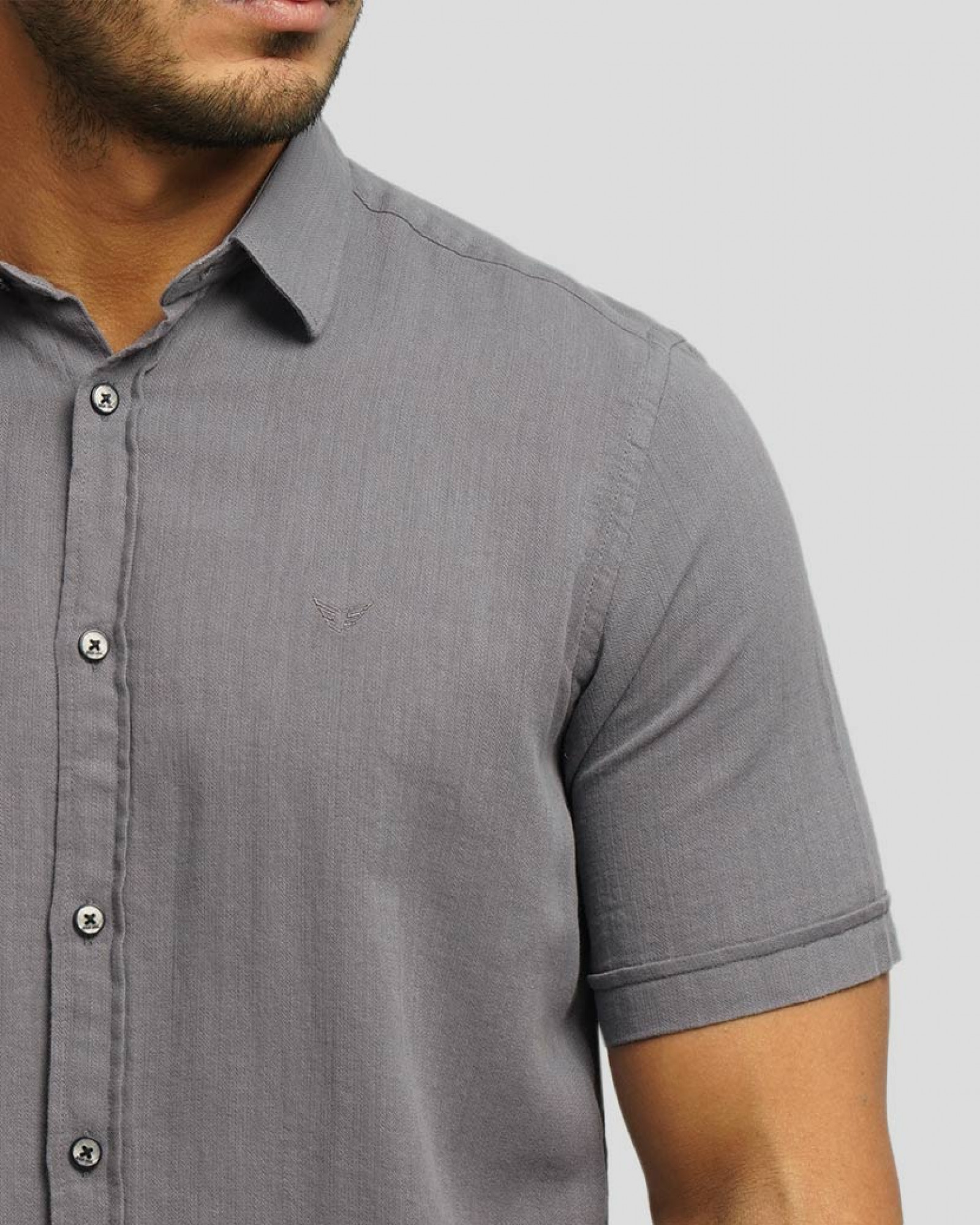 خرید و قیمت پیراهن آستین کوتاه ساده مردانه نخی خاکستری 23422283