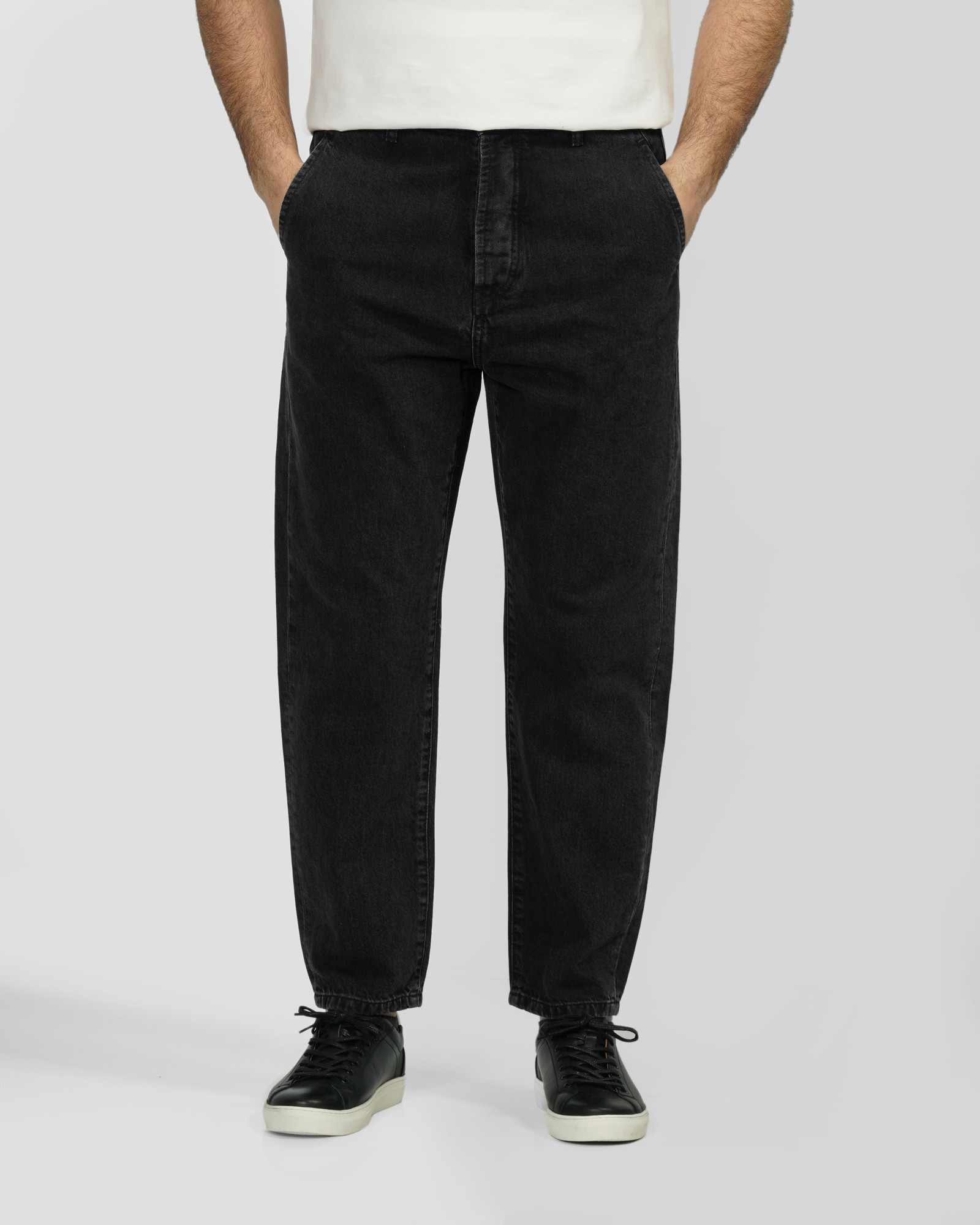شلوار جین اسلوچی (slouchy) ساده ذغالی 23224660