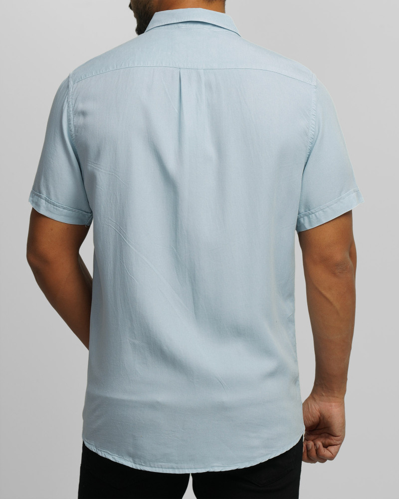 خرید و قیمت پیراهن آستین کوتاه ساده مردانه آبی روشن 23422284