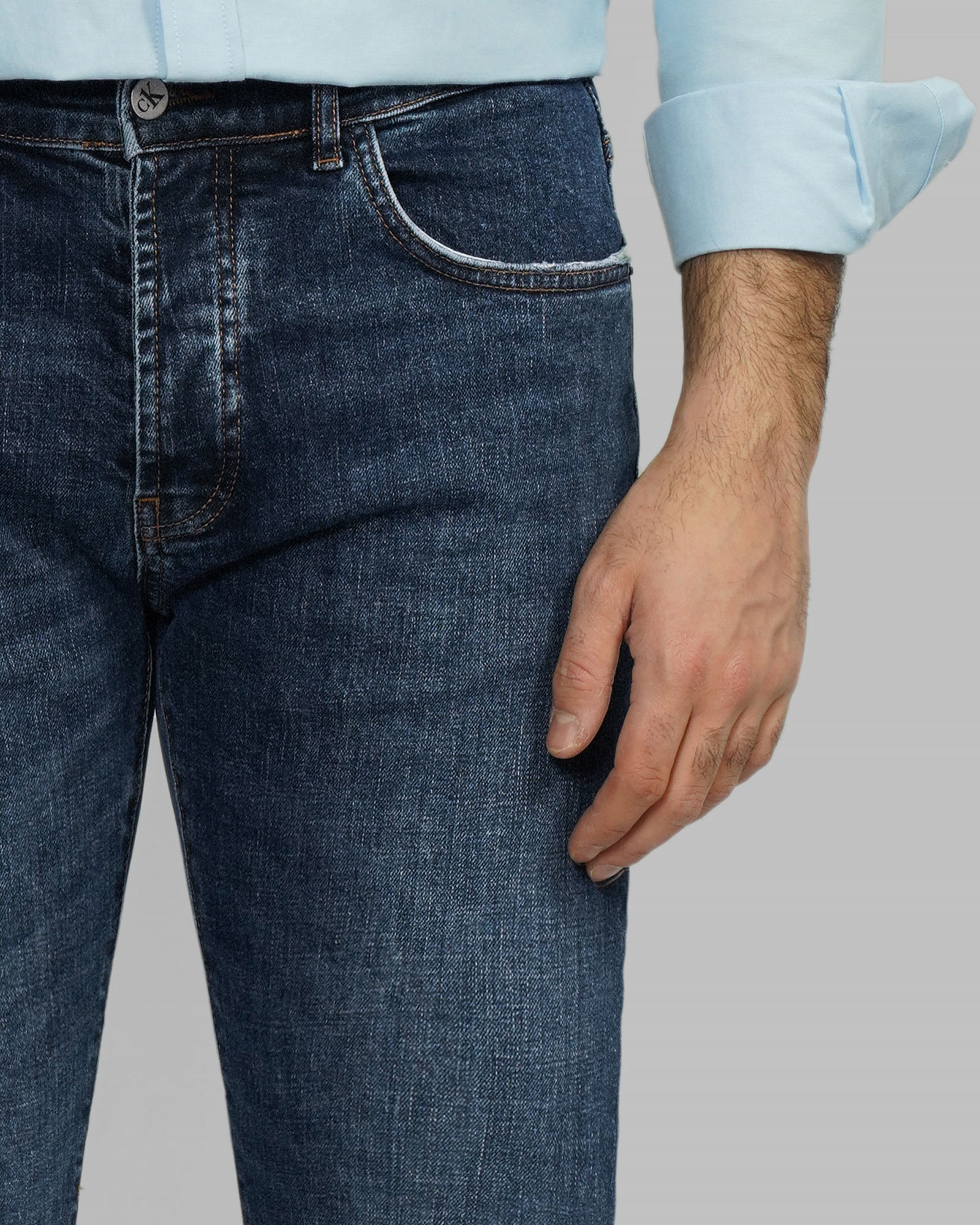 خرید و قیمت شلوار جین اسلیم ساده مردانه سرمه ای 23411416