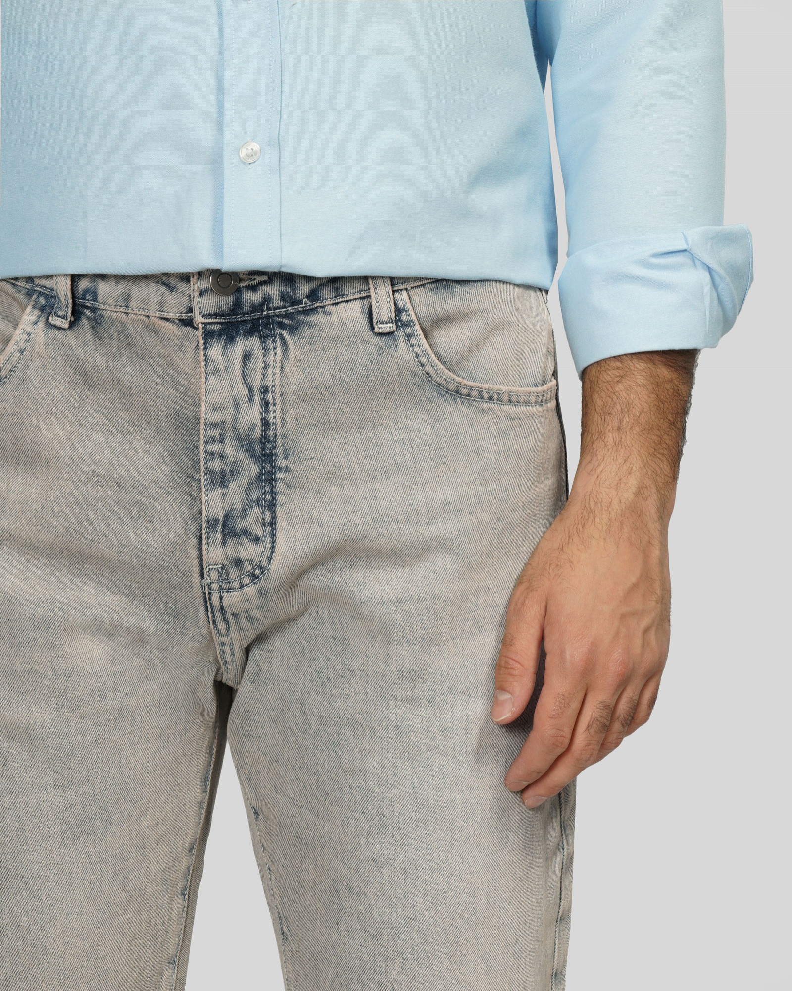 شلوار جین استریت استایل (Street Style) ساده مردانه آبی روشن 24112230