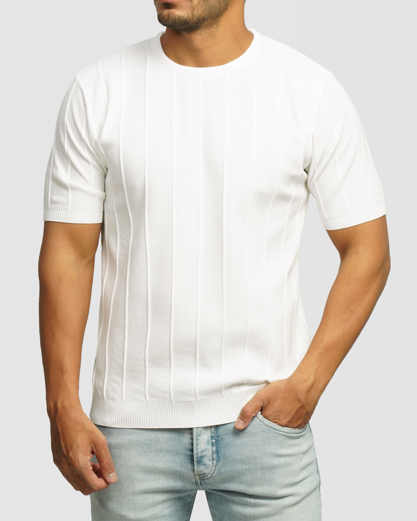 خرید و قیمت تیشرت طرح دار یقه گرد آستین کوتاه مردانه سفید 24196822
