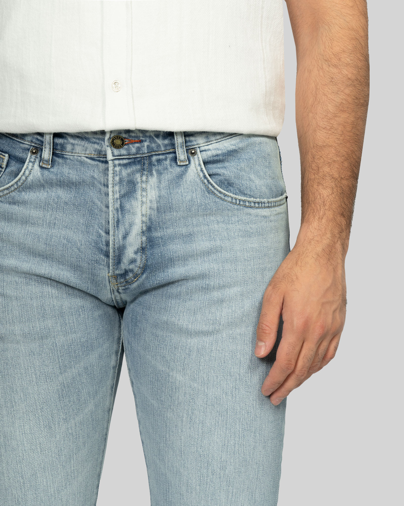 شلوار جین اسلیم ساده مردانه آبی 24111428 در فروشگاه اینترنتی