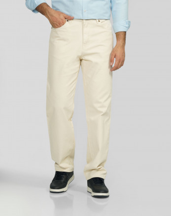 شلوار جین بگ (Baggy) ساده مردانه کرم 24124783