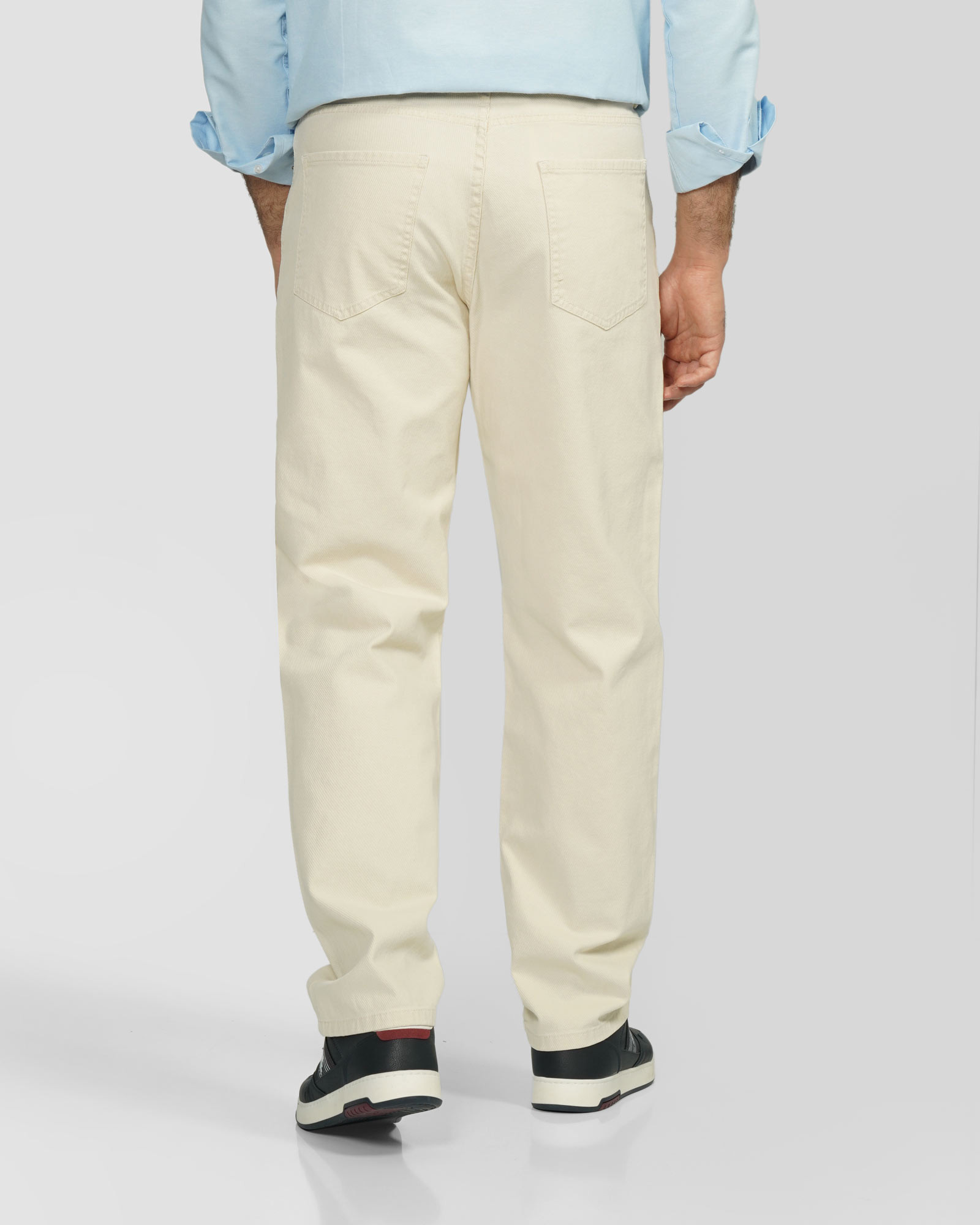 شلوار جین بگ (Baggy) ساده مردانه کرم 24124783