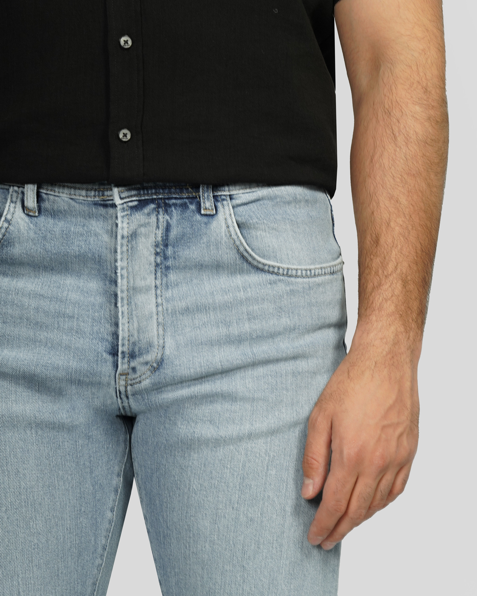 شلوار جین مینی (Mini) ساده مردانه آبی روشن 24124782