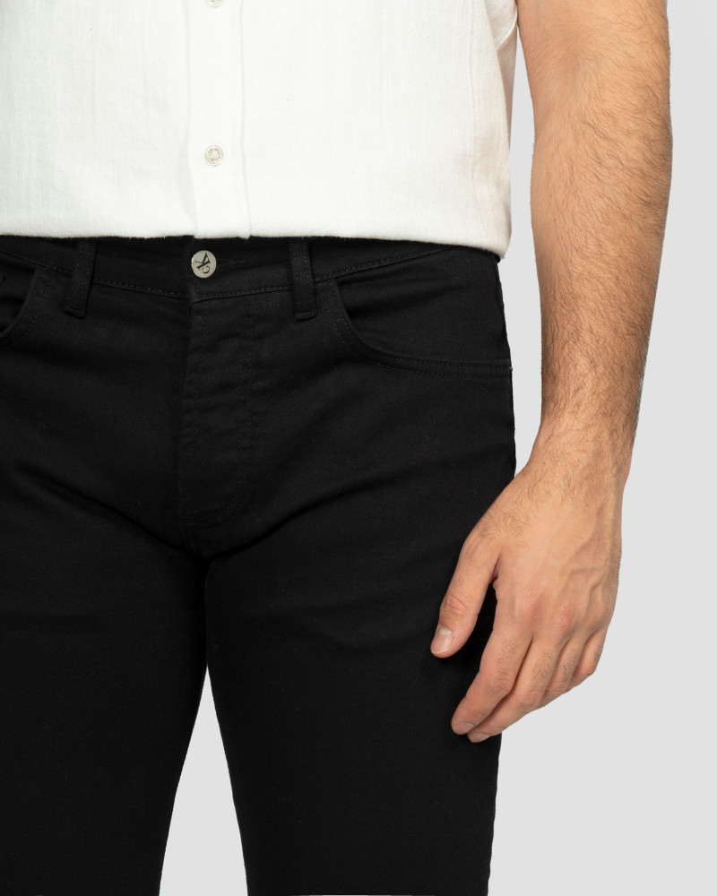 شلوار جین اسلیم ساده مردانه مشکی 24111434