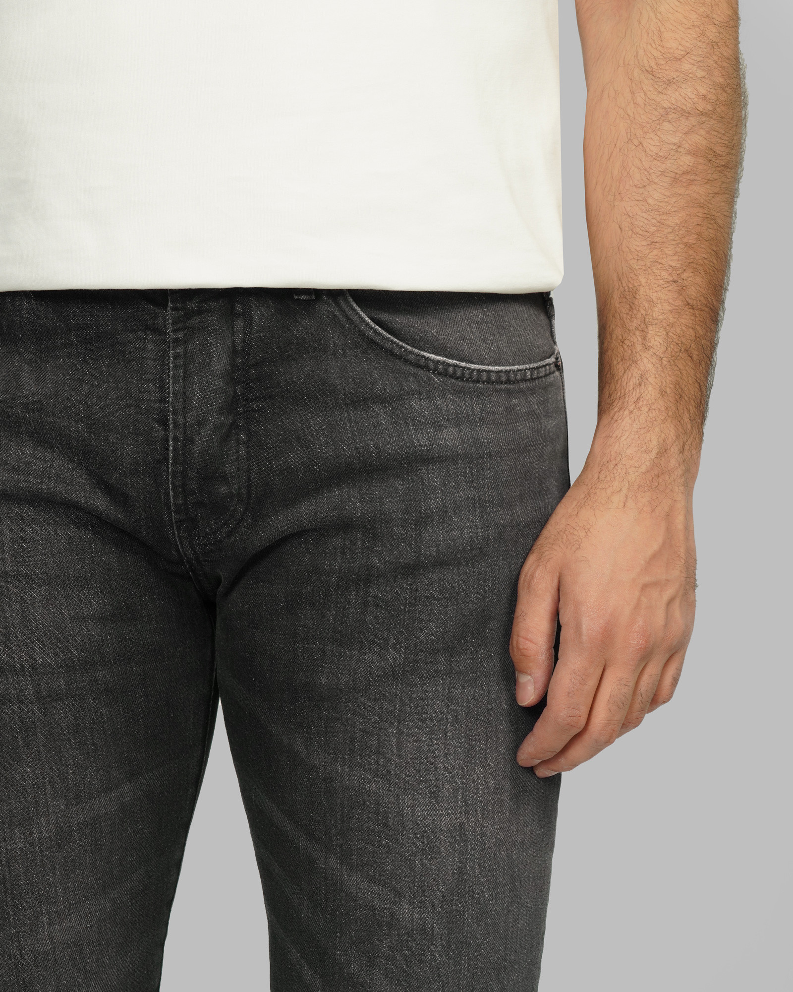 خرید و قیمت شلوار جین اسلیم ساده مردانه خاکستری تیره 24111430
