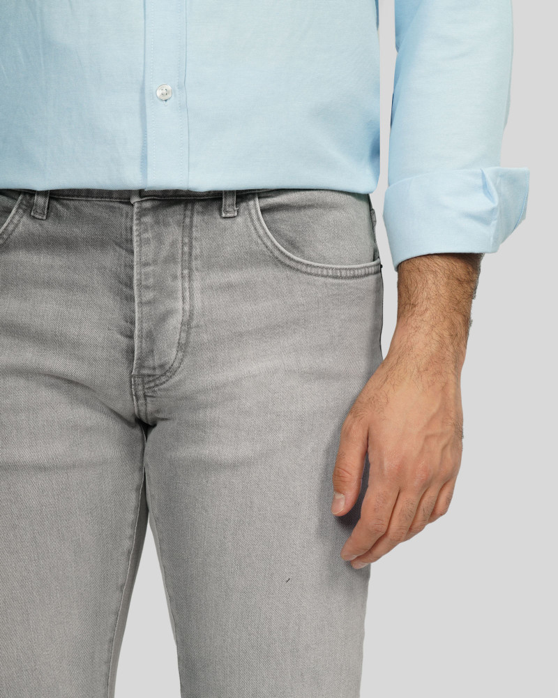 شلوار جین مینی (Mini) ساده مردانه طوسی 24124778