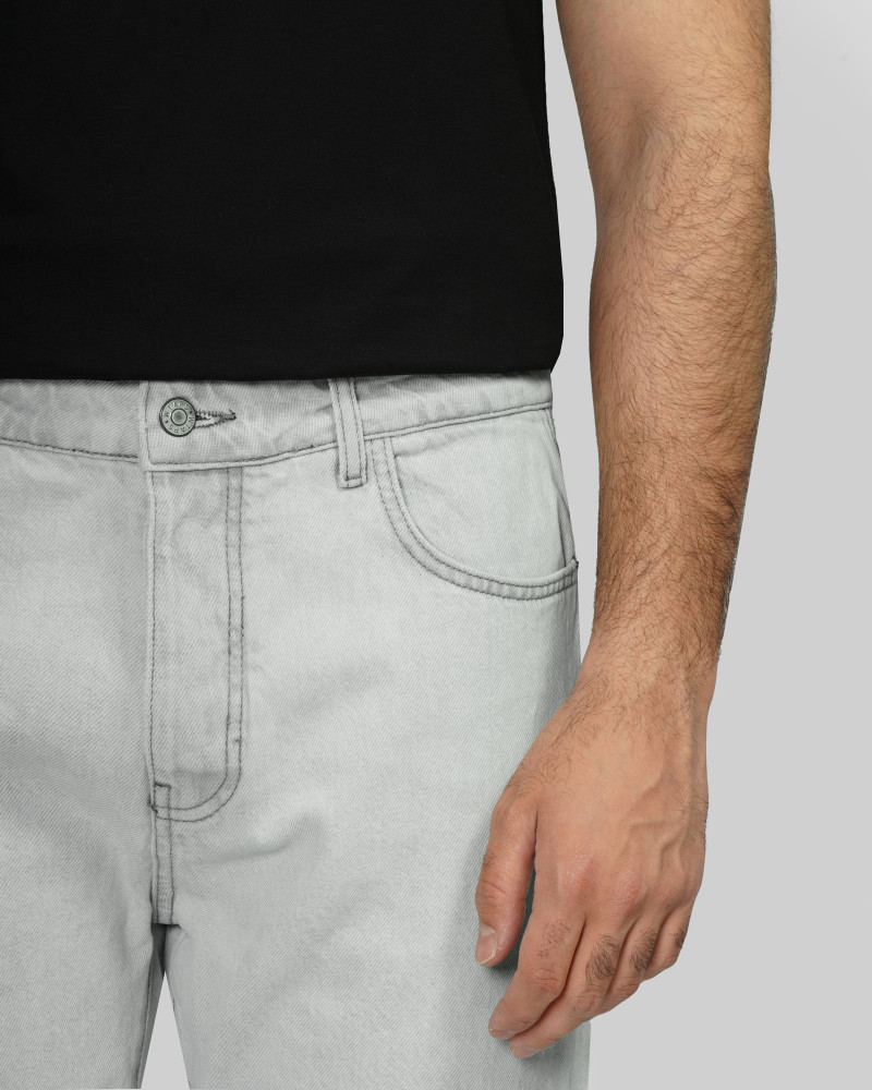 شلوار جین استریت استایل (Street Style) ساده مردانه طوسی روشن 24112231