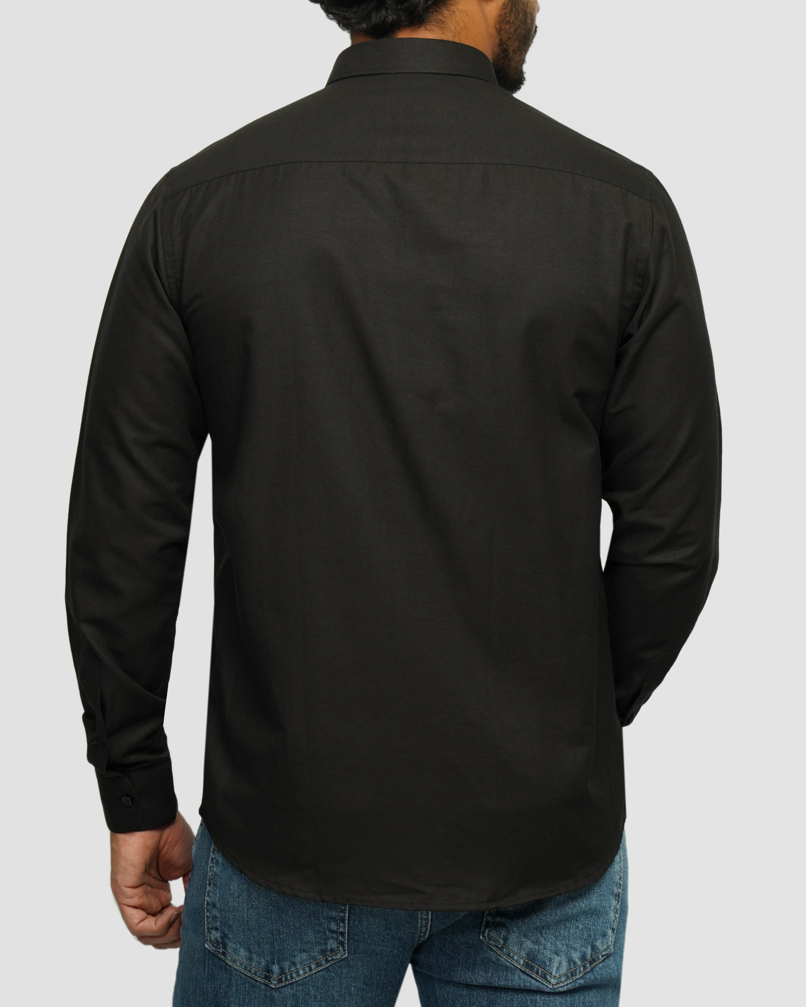 خرید و قیمت پیراهن آستین بلند ساده مردانه مشکی 24221311