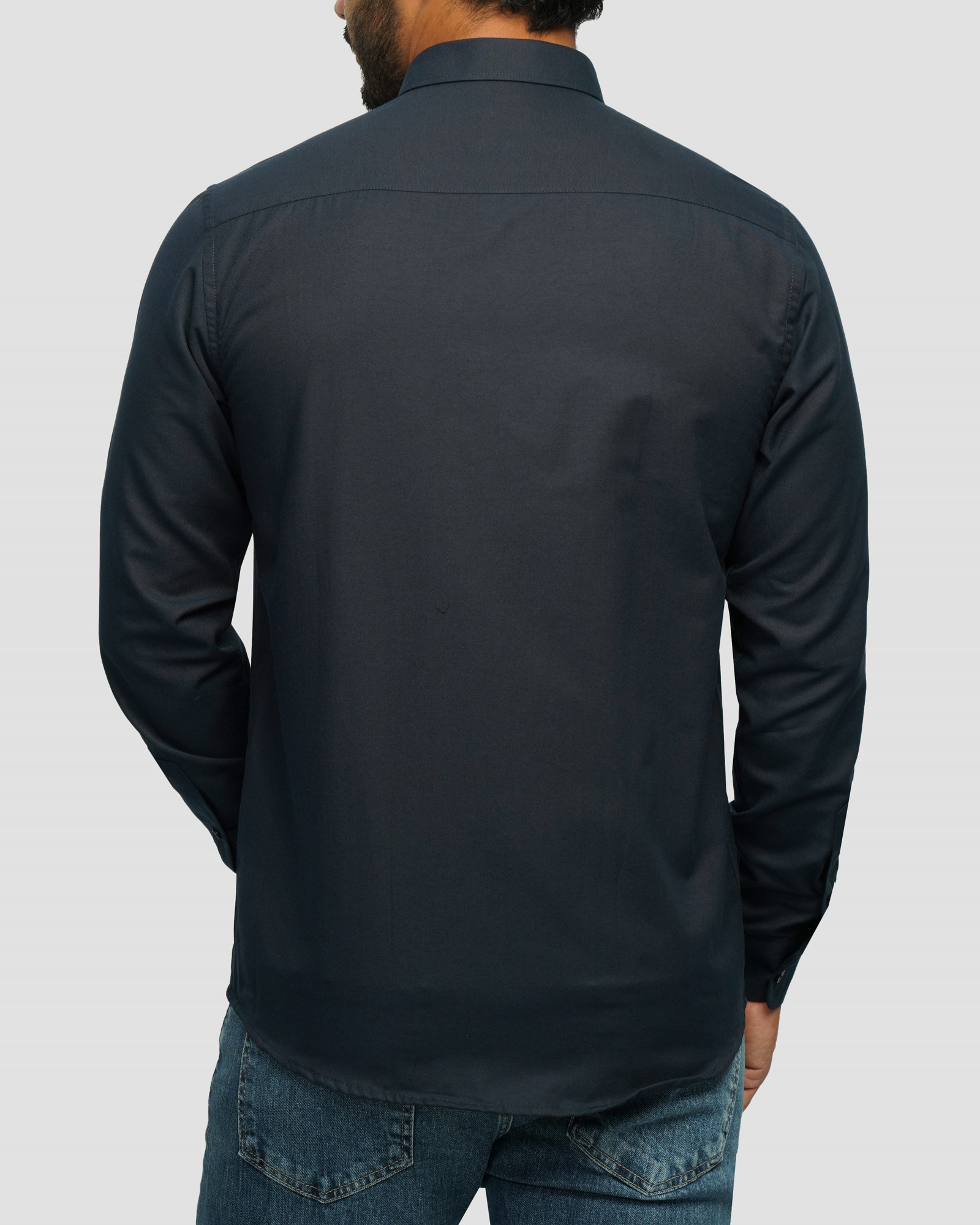 خرید و قیمت پیراهن آستین بلند ساده مردانه سرمه ای 24221311