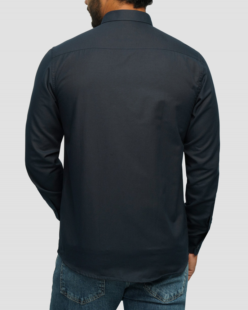 خرید و قیمت پیراهن آستین بلند ساده مردانه سرمه ای 24221311