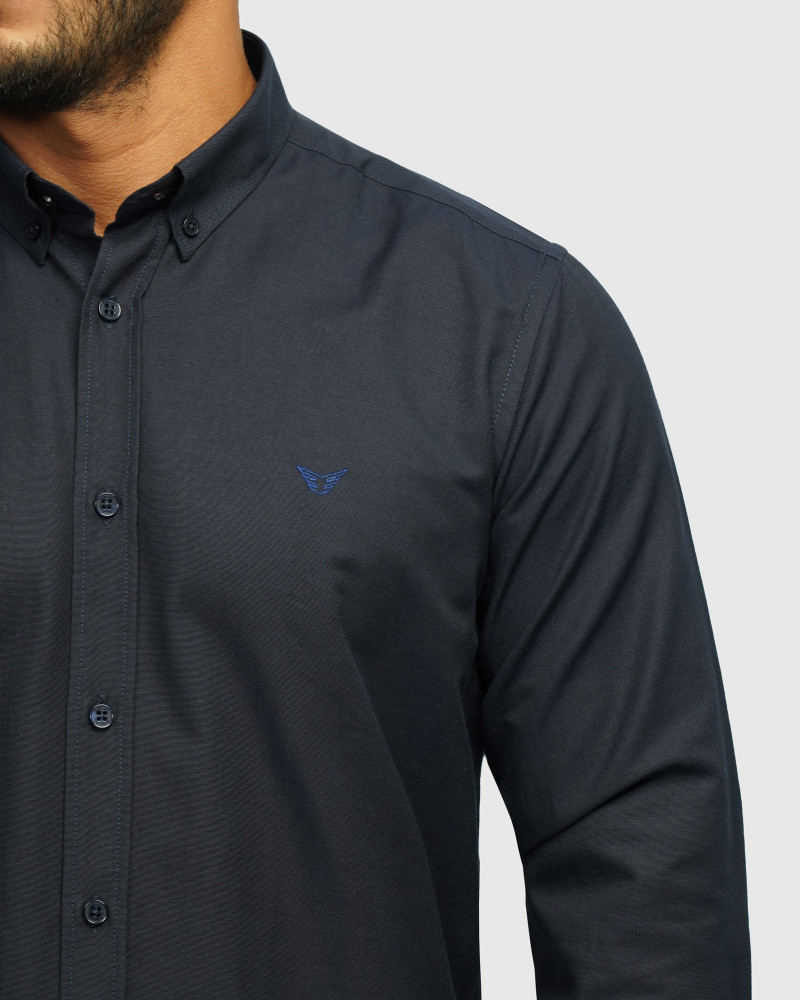 خرید و قیمت پیراهن آستین بلند ساده مردانه سرمه ای 24221311