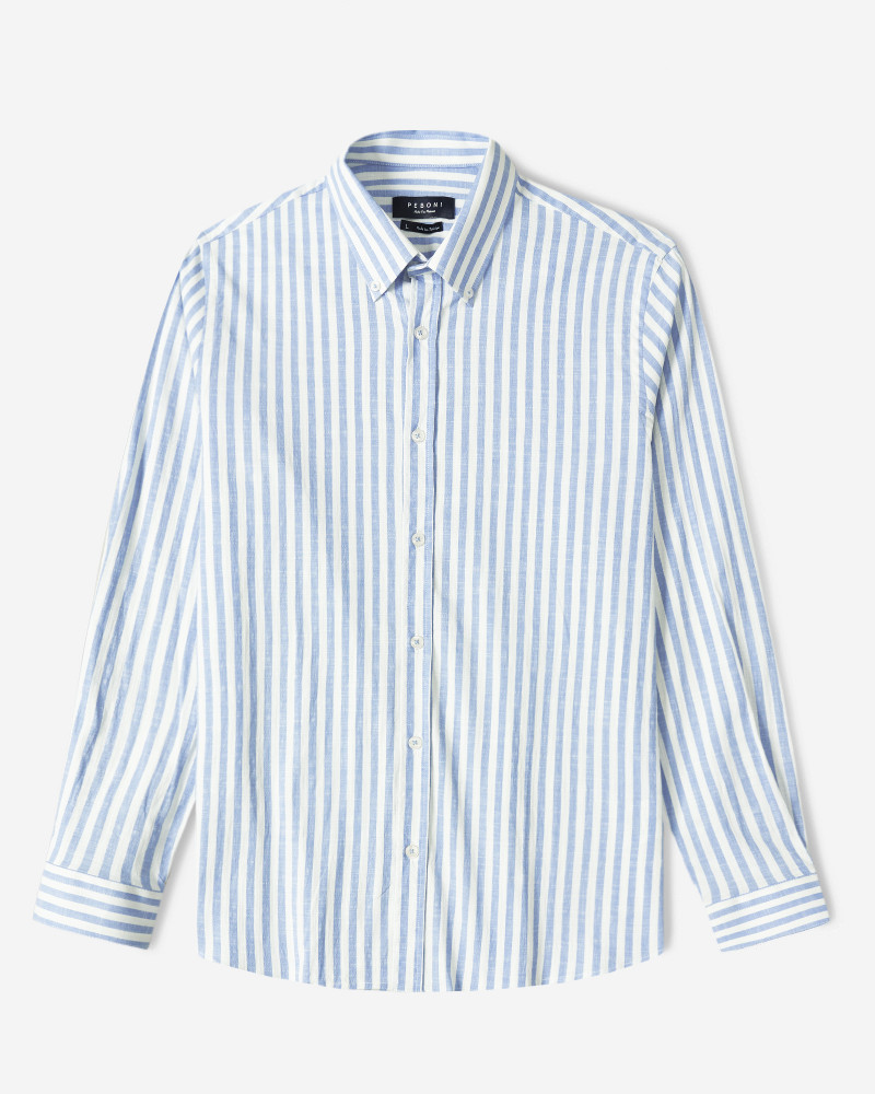 خرید و قیمت پیراهن آستین بلند راه راه مردانه آبی روشن 24266183