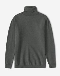 پلیور آستین بلند مردانه یقه اسکی بافت خاکستری  19379102