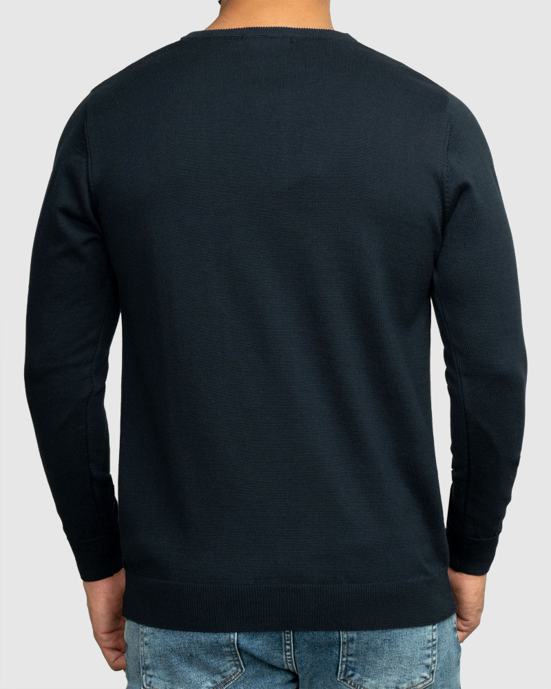 پلیور نازک یقه گرد سرمه ای 18342116