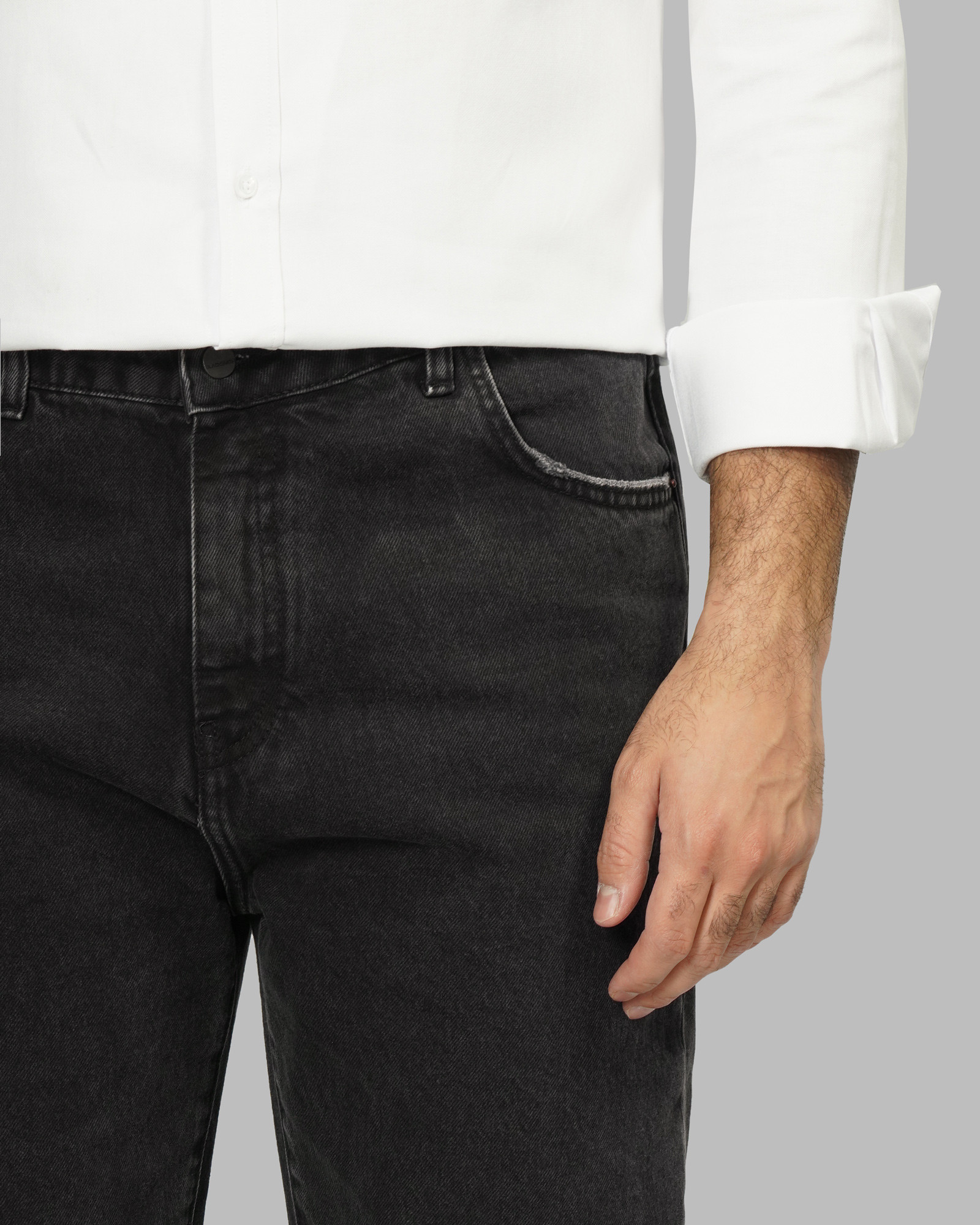 خرید و قیمت شلوار جین استریت فیت (Straight fit) ساده مردانه ذغالی 24224788