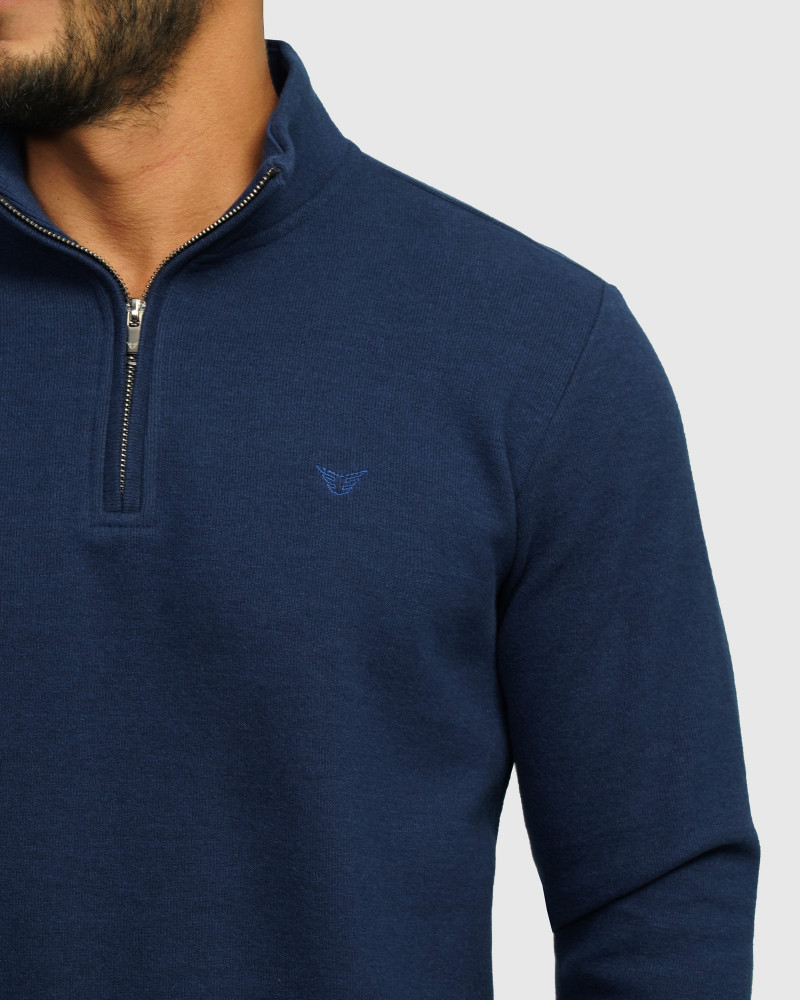 خرید و قیمت پلیور سلانیک نیم زیپ مردانه آبی نفتی 24241124