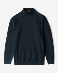 پلیور بافت مردانه آستین بلند یقه 5 سانت سرمه ای 22250101