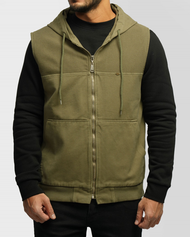 جلیقه کتان مردانه سبز 24314114