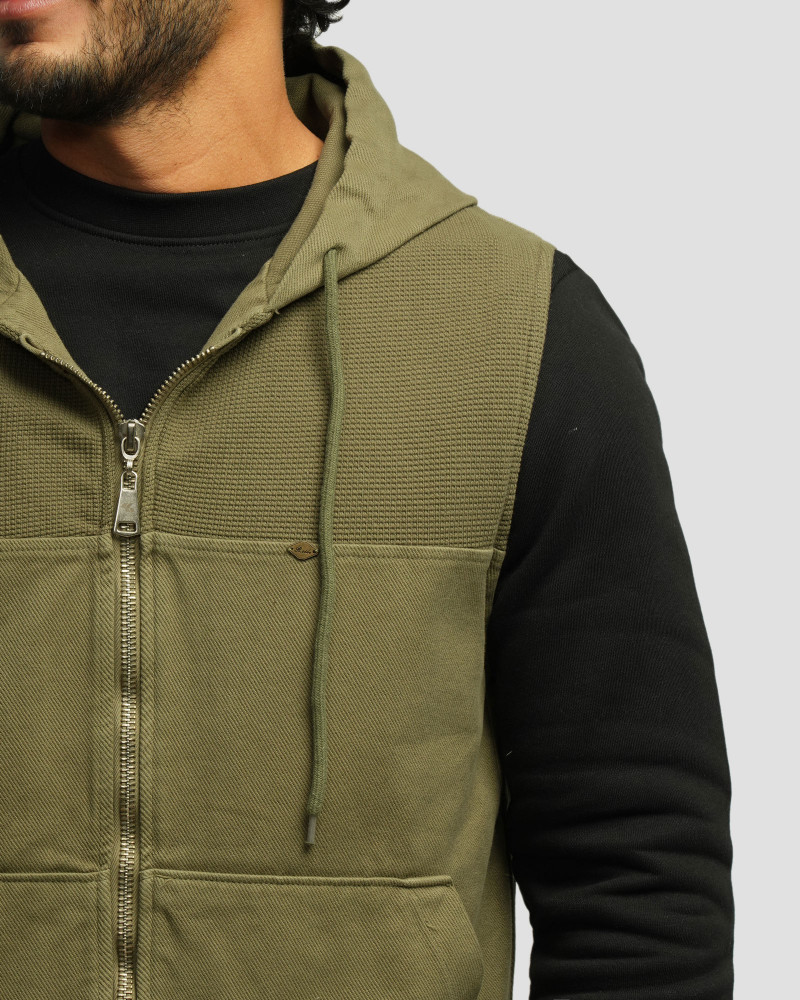 جلیقه کتان مردانه سبز 24314114