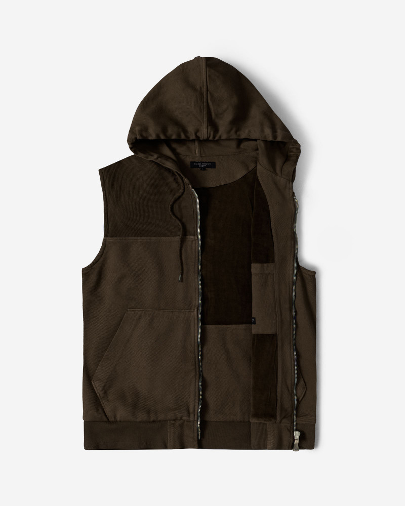 جلیقه کتان مردانه قهوه ای 24314114